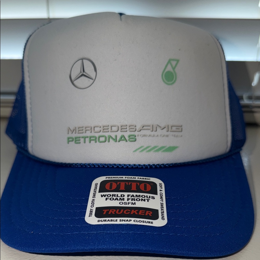 Mercedes AMG Petronas Blue and White trucker Cap